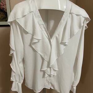 ChickMe Blouse Womens Large Whie Business Casual